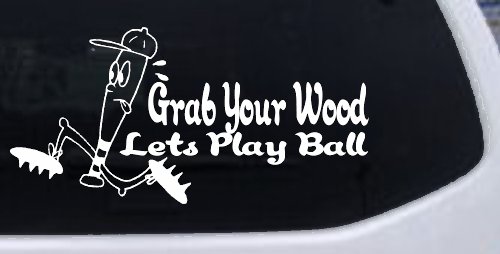 Funny Lets Play Ball Baseball Sports Car or Truck Window Decal Sticker
