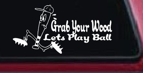 Funny Lets Play Ball Baseball Sports Car or Truck Window Decal Sticker