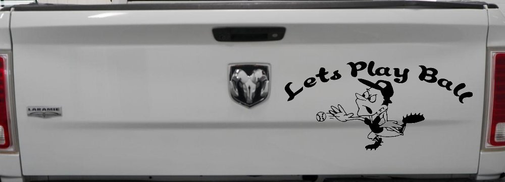 Lets Play Ball Baseball Pitcher Sports Car or Truck Window Decal Sticker