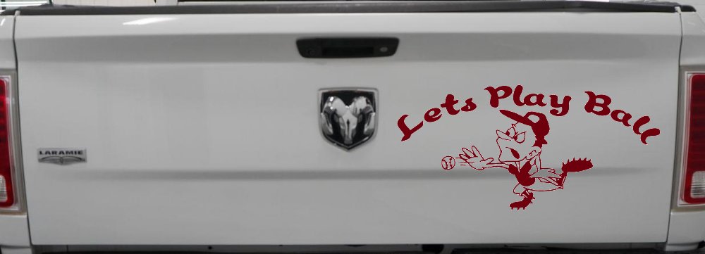Lets Play Ball Baseball Pitcher Sports Car or Truck Window Decal Sticker