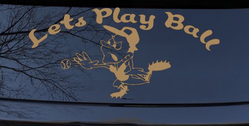 Lets Play Ball Baseball Pitcher Sports Car or Truck Window Decal Sticker