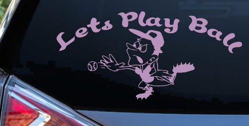 Lets Play Ball Baseball Pitcher Sports Car or Truck Window Decal Sticker