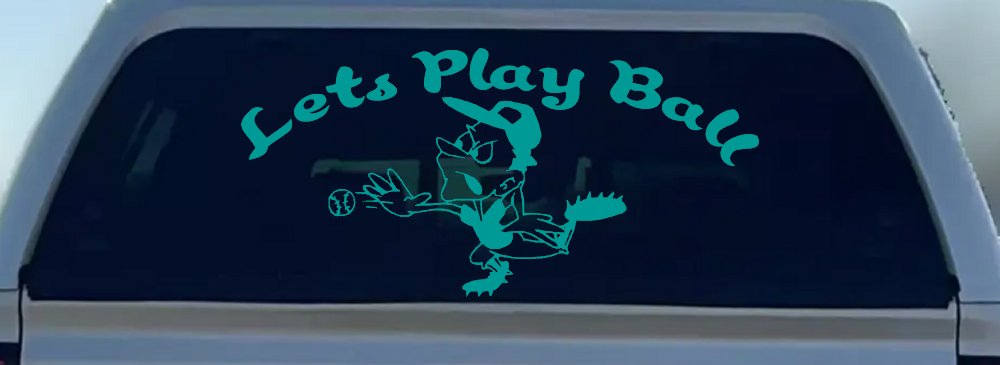 Lets Play Ball Baseball Pitcher Sports Car or Truck Window Decal Sticker