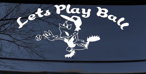 Lets Play Ball Baseball Pitcher Sports Car or Truck Window Decal Sticker