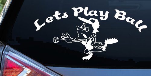 Lets Play Ball Baseball Pitcher Sports Car or Truck Window Decal Sticker