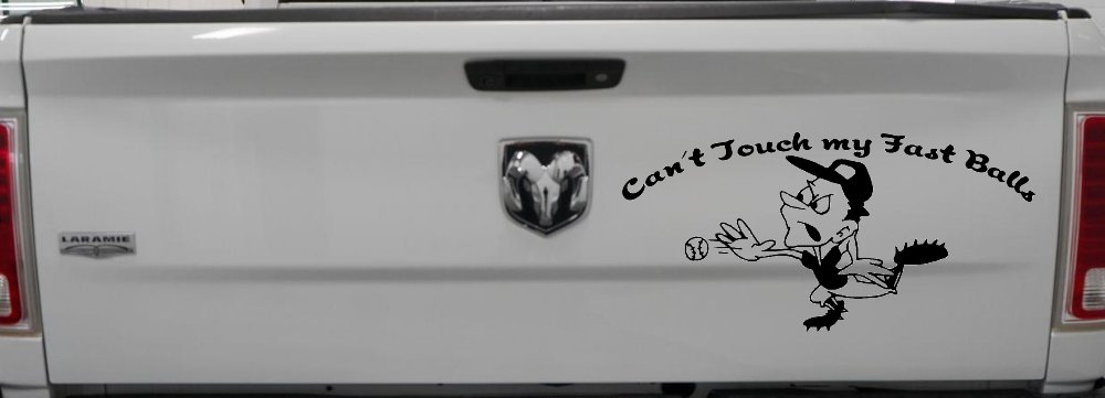 Funny Fast Ball Baseball Pitcher Sports Car or Truck Window Decal Sticker