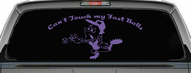 Funny Fast Ball Baseball Pitcher Sports Car or Truck Window Decal Sticker