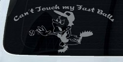 Funny Fast Ball Baseball Pitcher Sports Car or Truck Window Decal Sticker