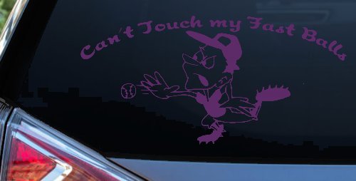Funny Fast Ball Baseball Pitcher Sports Car or Truck Window Decal Sticker (Violet)