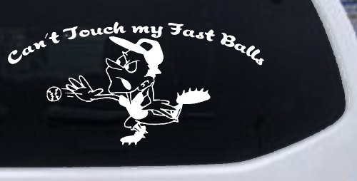 Funny Fast Ball Baseball Pitcher Sports Car or Truck Window Decal Sticker