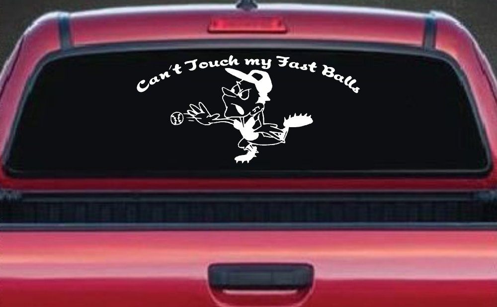 Funny Fast Ball Baseball Pitcher Sports Car or Truck Window Decal Sticker