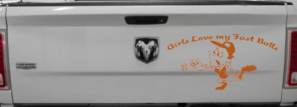 Funny Love Fast Ball Pitcher Sports Car or Truck Window Decal Sticker