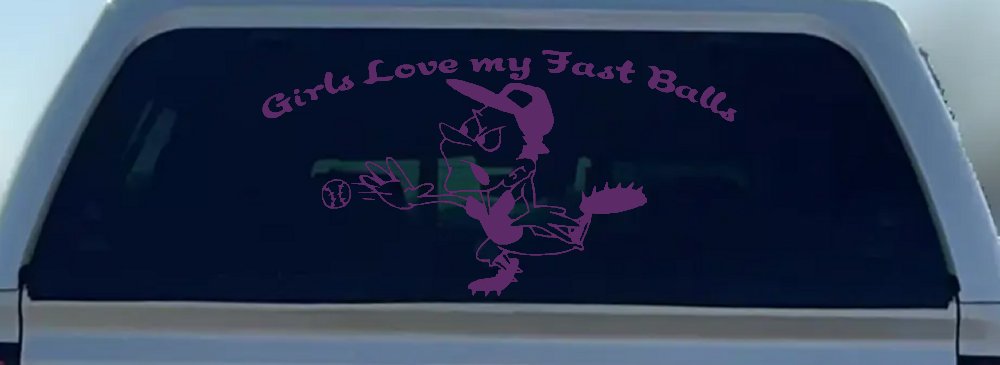 Funny Love Fast Ball Pitcher Sports Car or Truck Window Decal Sticker