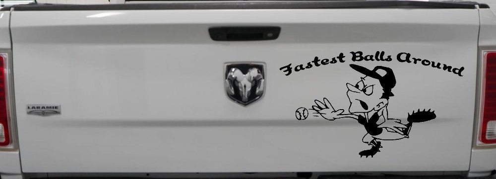 Fastest Balls Around Baseball Sports Car or Truck Window Decal Sticker