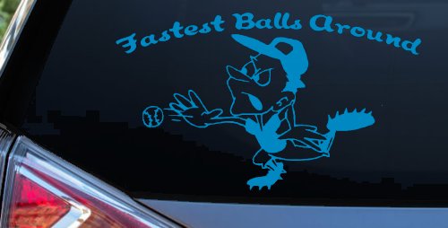 Fastest Balls Around Baseball Sports Car or Truck Window Decal Sticker (Blue)