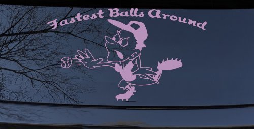 Fastest Balls Around Baseball Sports Car or Truck Window Decal Sticker (Lilac)