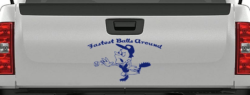 Fastest Balls Around Baseball Sports Car or Truck Window Decal Sticker (Navy)