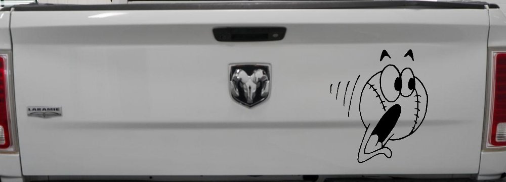Screaming Baseball Ball Sports Car or Truck Window Decal Sticker