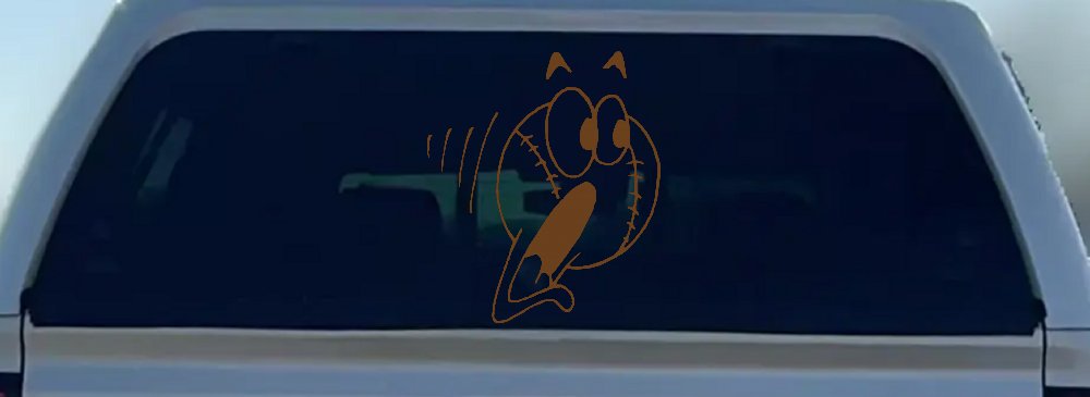 Screaming Baseball Ball Sports Car or Truck Window Decal Sticker (Copper)