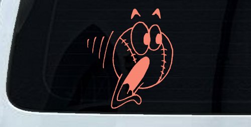 Screaming Baseball Ball Sports Car or Truck Window Decal Sticker (Coral)