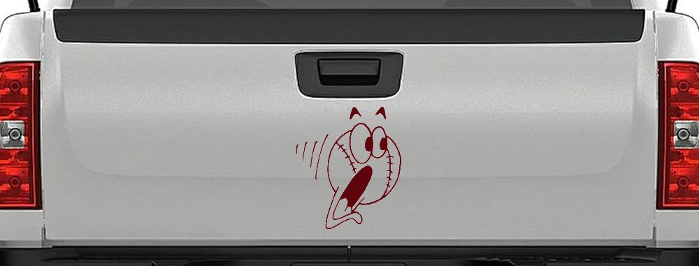 Screaming Baseball Ball Sports Car or Truck Window Decal Sticker (Purple Red)