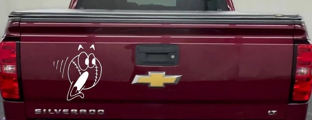 Screaming Baseball Ball Sports Car or Truck Window Decal Sticker