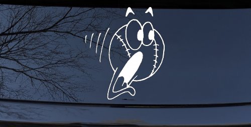 Screaming Baseball Ball Sports Car or Truck Window Decal Sticker (White)