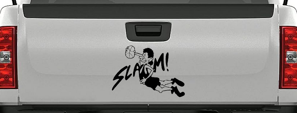 Slam Dunk Basketball Sports Car or Truck Window Decal Sticker (Black)