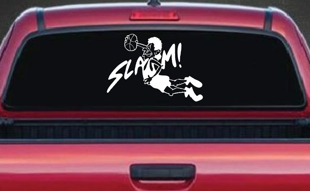 Slam Dunk Basketball Sports Car or Truck Window Decal Sticker