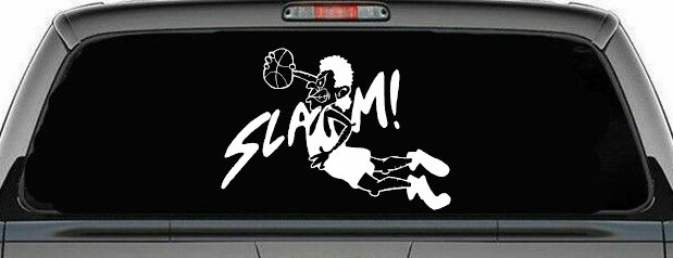 Slam Dunk Basketball Sports Car or Truck Window Decal Sticker