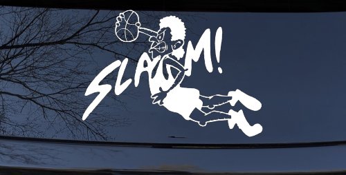 Slam Dunk Basketball Sports Car or Truck Window Decal Sticker