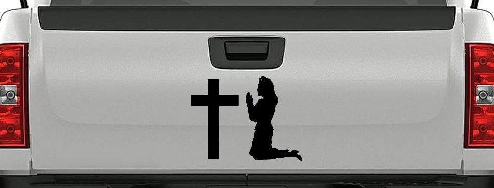 Nurse At Cross Christian Car or Truck Window Decal Sticker (Black)