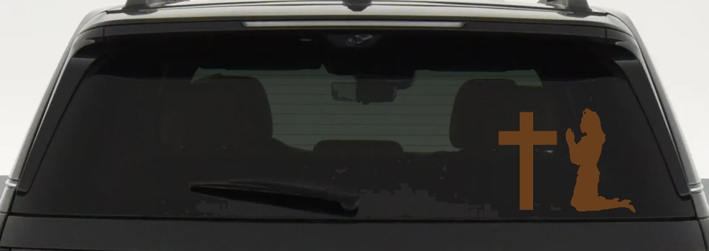 Nurse At Cross Christian Car or Truck Window Decal Sticker (Copper)