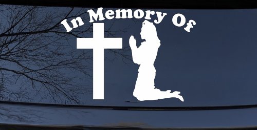 In Memory Of Nurse At Cross Car or Truck Window Decal Sticker (White)