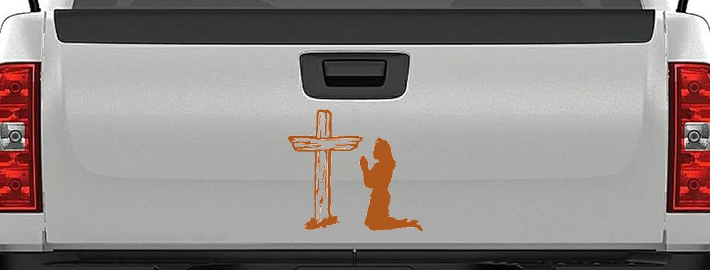 Nurse At Cross Christian Car or Truck Window Decal Sticker (Nut Brown)