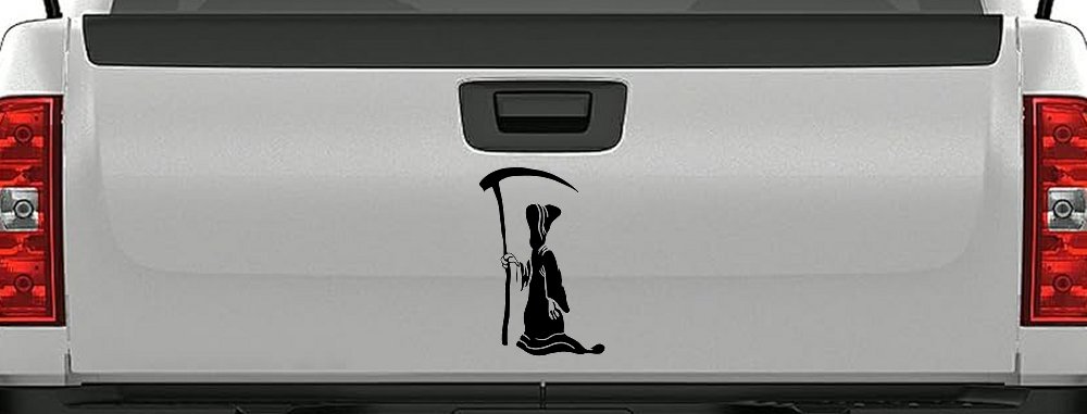 Grim Reaper Car or Truck Window Decal Sticker (Black)