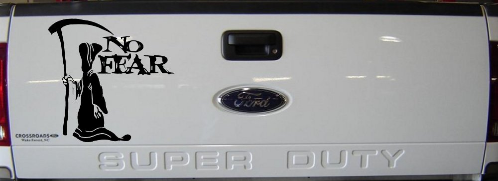 Grim Reaper No Fear Car or Truck Window Decal Sticker