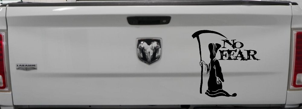 Grim Reaper No Fear Car or Truck Window Decal Sticker
