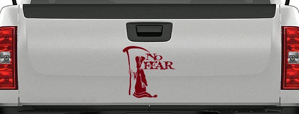 Grim Reaper No Fear Car or Truck Window Decal Sticker