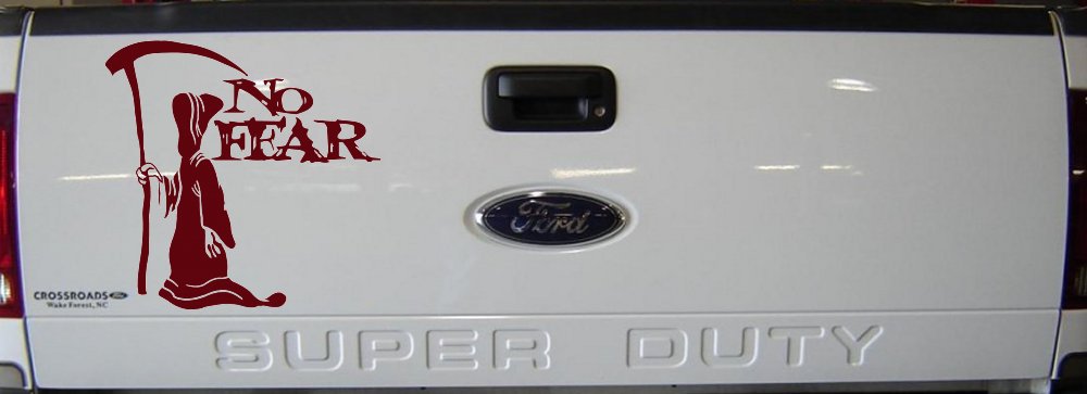 Grim Reaper No Fear Car or Truck Window Decal Sticker