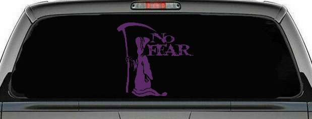 Grim Reaper No Fear Car or Truck Window Decal Sticker