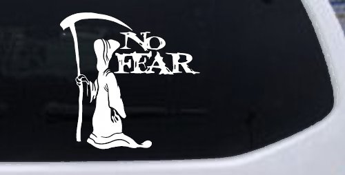Grim Reaper No Fear Car or Truck Window Decal Sticker