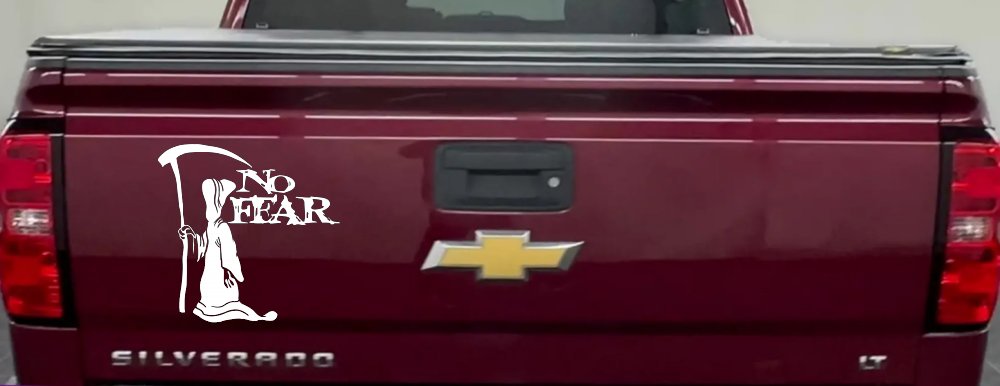 Grim Reaper No Fear Car or Truck Window Decal Sticker