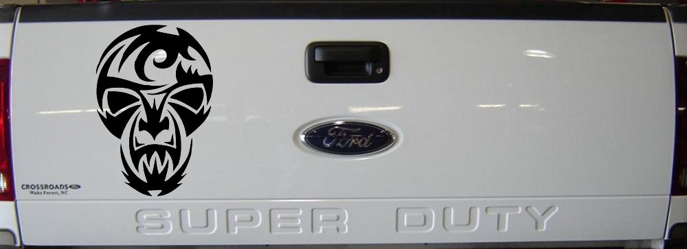 Tribal Skull Mask Car Truck Window Decal Vinyl Sticker Art (Black)