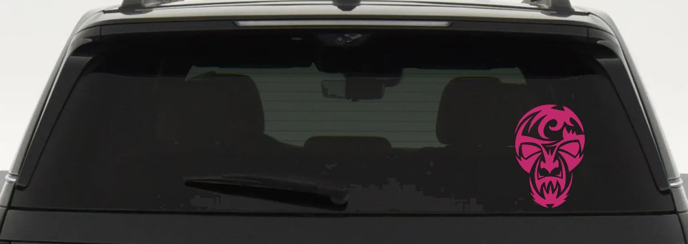 Tribal Skull Mask Car or Truck Window Decal Sticker (Hot Pink)