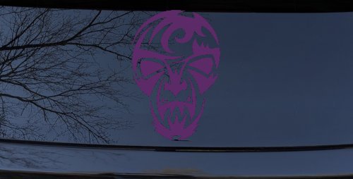 Tribal Skull Mask Car or Truck Window Decal Sticker (Violet)