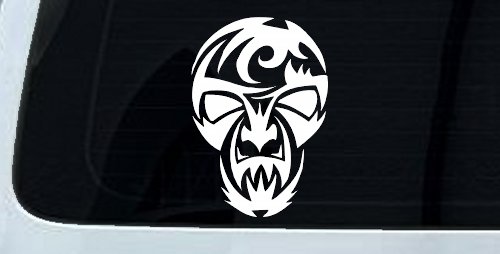 Tribal Skull Mask Car Truck Window Decal Vinyl Sticker Art (White)