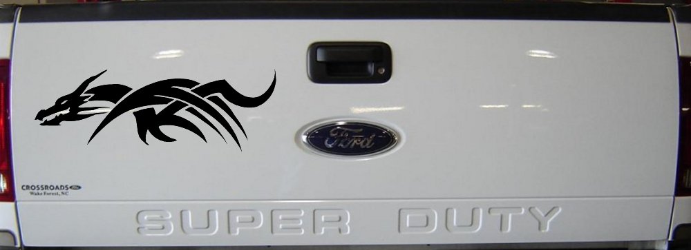 Tribal Dragon Car or Truck Window Decal Sticker (Black)