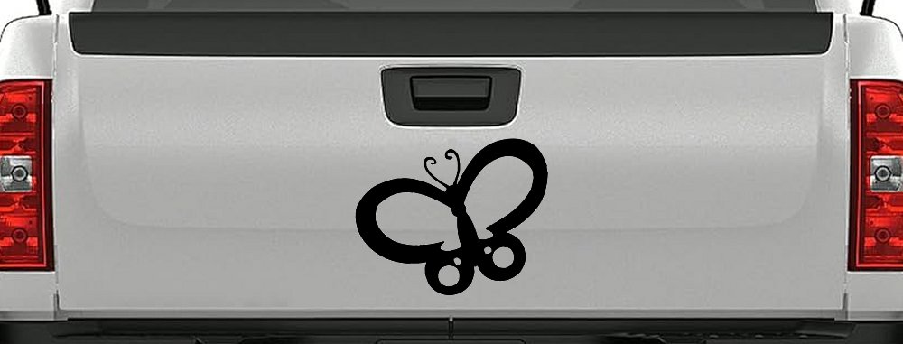 Butterfly Butterflies Car or Truck Window Decal Sticker (Black)