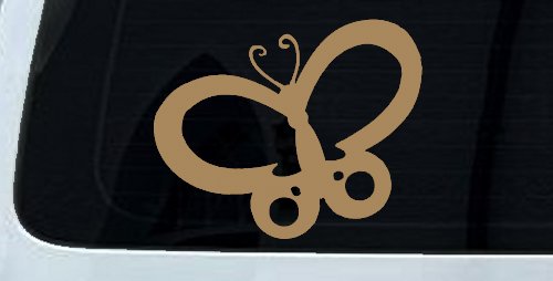 Butterfly Butterflies Car or Truck Window Decal Sticker (Light Brown)